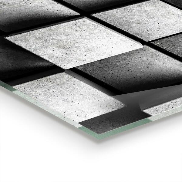 Sklenený obklad do kuchyne Kocky geometrický vzor