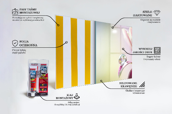 Sklenený obklad do kuchyne Kvet s kvapkou rosy ráno