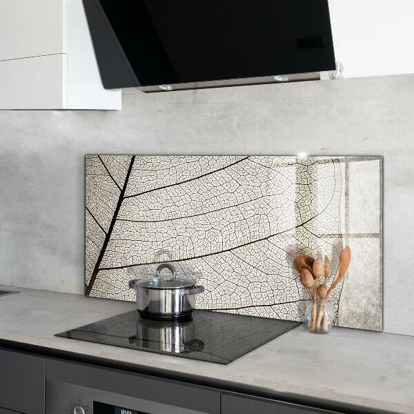 Sklenený obklad do kuchyne Textúra sépiových listov