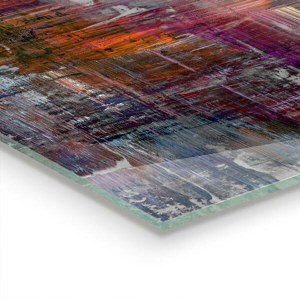 Sklenený obklad do kuchyne Abstraktná maľba