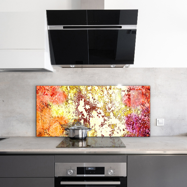 Sklenený obklad do kuchyne Oranžová abstrakcia