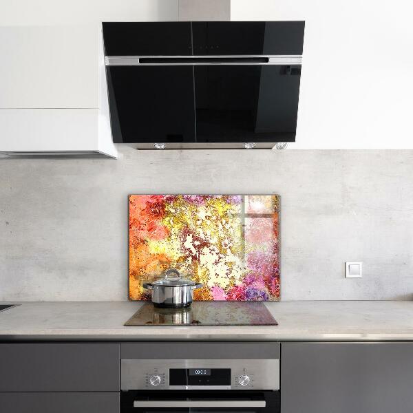 Sklenený obklad do kuchyne Oranžová abstrakcia