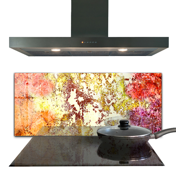 Sklenený obklad do kuchyne Oranžová abstrakcia