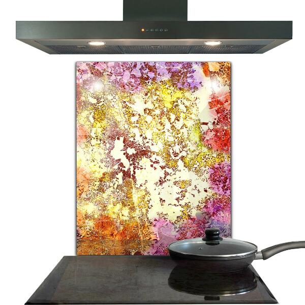 Sklenený obklad do kuchyne Oranžová abstrakcia