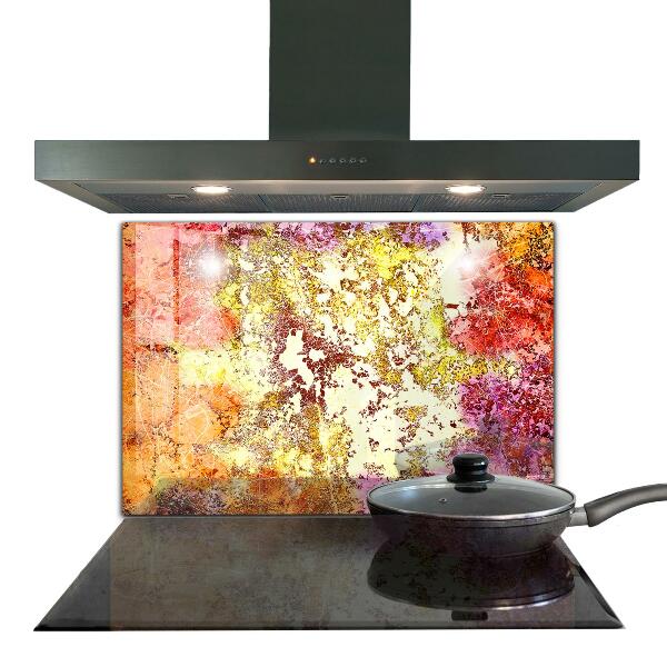 Sklenený obklad do kuchyne Oranžová abstrakcia