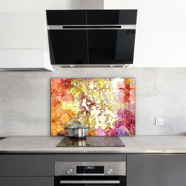 Sklenený obklad do kuchyne Oranžová abstrakcia