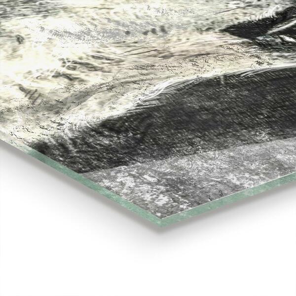 Sklenený obklad do kuchyne Kanadský vlk ilustrácie