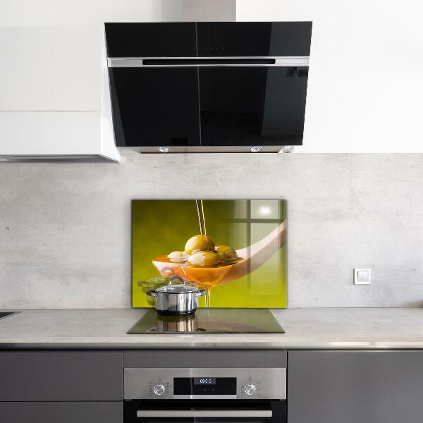 Sklenený obklad do kuchyne Čerstvo lisovaný olivový olej