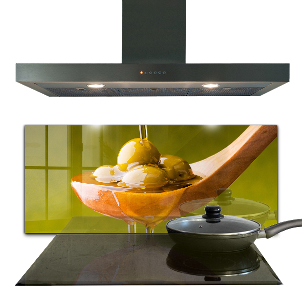 Sklenený obklad do kuchyne Čerstvo lisovaný olivový olej