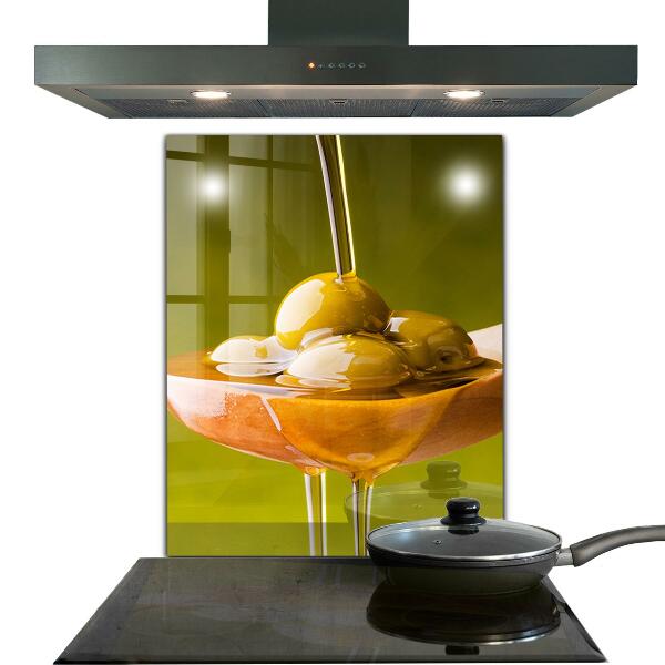 Sklenený obklad do kuchyne Čerstvo lisovaný olivový olej