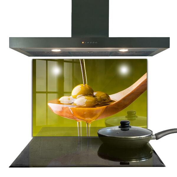 Sklenený obklad do kuchyne Čerstvo lisovaný olivový olej