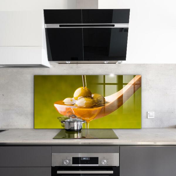 Sklenený obklad do kuchyne Čerstvo lisovaný olivový olej