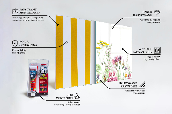 Nástenný panel  Lúka s farebnými kvetmi