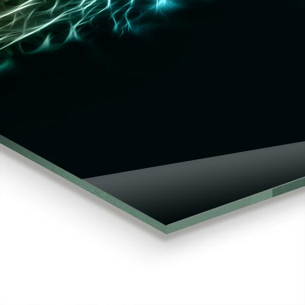 Sklenený obklad do kuchyne Lev v abstraktnom vydaní