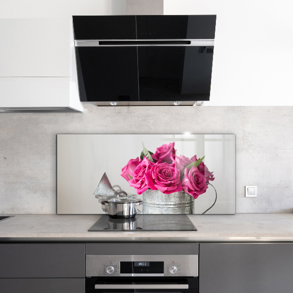 Nástenný panel  Konvička s kyticou ruží