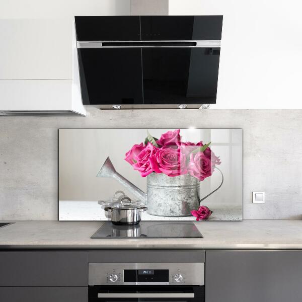 Nástenný panel  Konvička s kyticou ruží