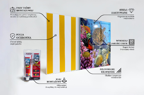 Sklenený obklad do kuchyne Bariérový útes karibik