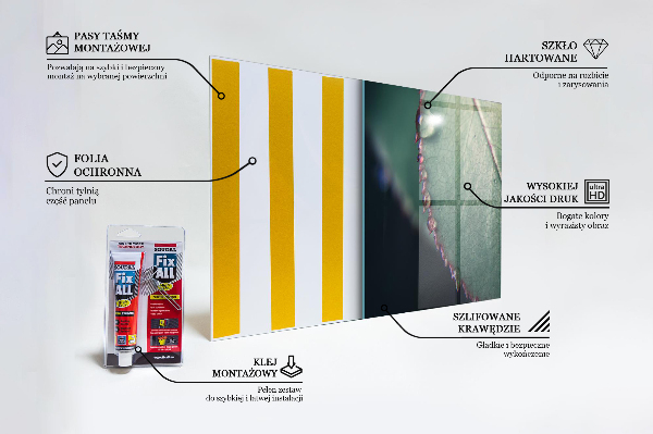 Nástenný panel  List s kvapkou rosy