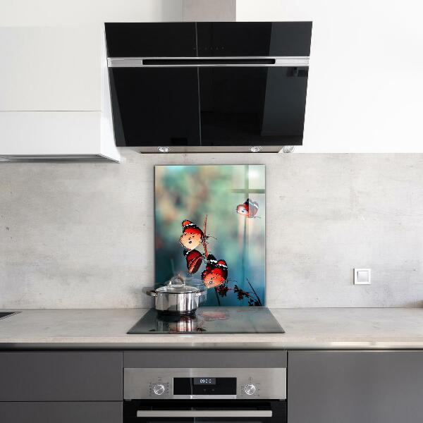 Sklenený obklad do kuchyne Jemný motýľ vo vetre