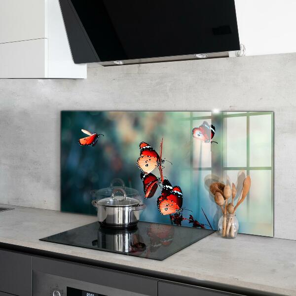 Sklenený obklad do kuchyne Jemný motýľ vo vetre