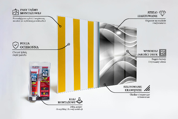 Nástenný panel  Abstraktná energia sivej vlny