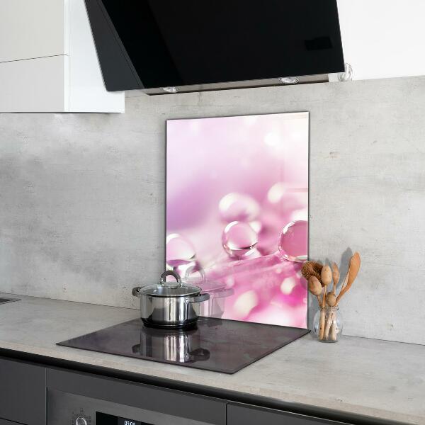 Nástenný panel  Kvapky rosy na ružovom kvete