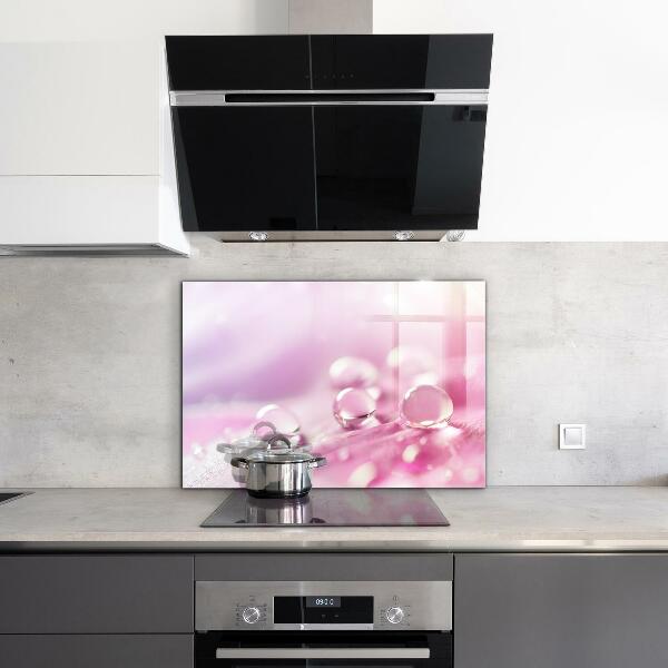 Nástenný panel  Kvapky rosy na ružovom kvete