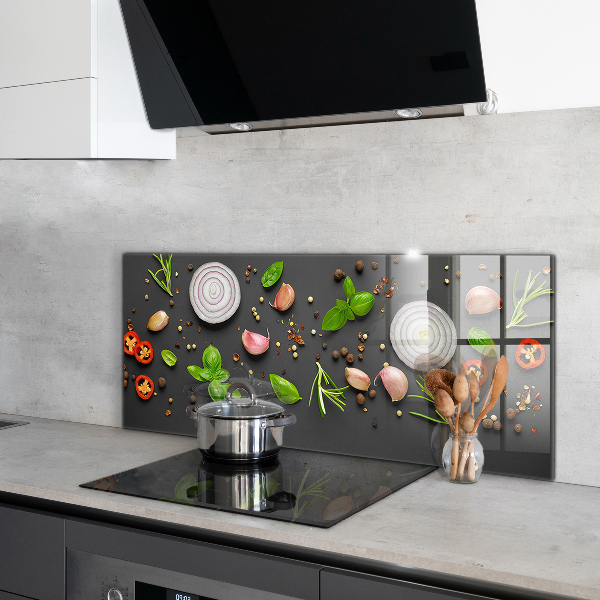 Sklenený obklad do kuchyne Korenie talianska kuchyňa