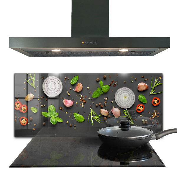 Sklenený obklad do kuchyne Korenie talianska kuchyňa