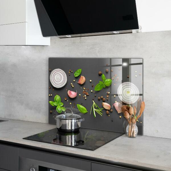 Sklenený obklad do kuchyne Korenie talianska kuchyňa