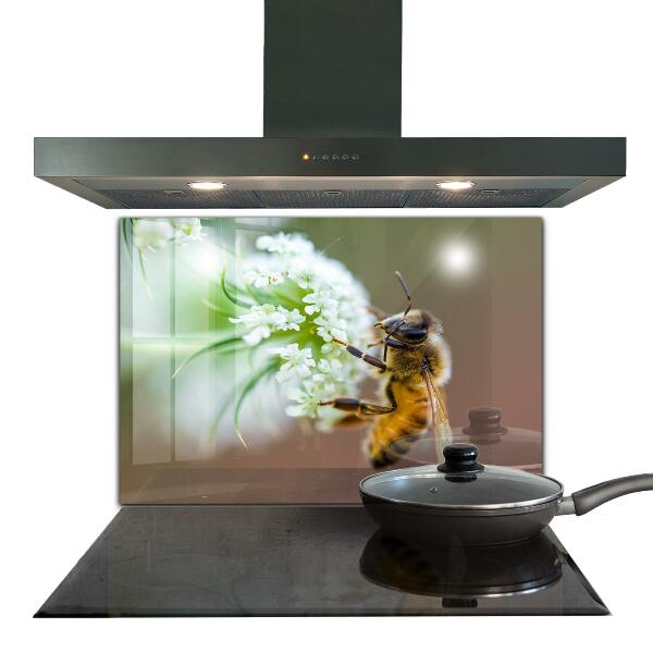 Sklenený obklad do kuchyne Včelí zber peľu