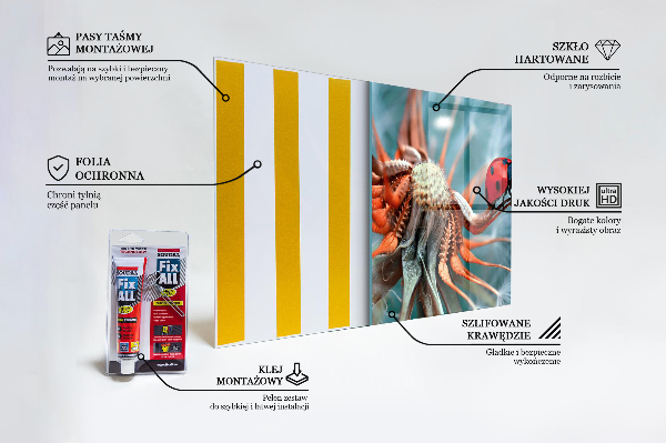 Sklenený obklad do kuchyne Lienka červený chrobák