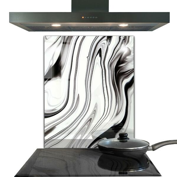 Sklenený obklad do kuchyne Akvarel čiernobiely