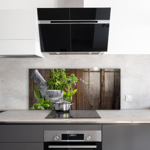 Sklenený obklad do kuchyne Korenie na kamennú maltu