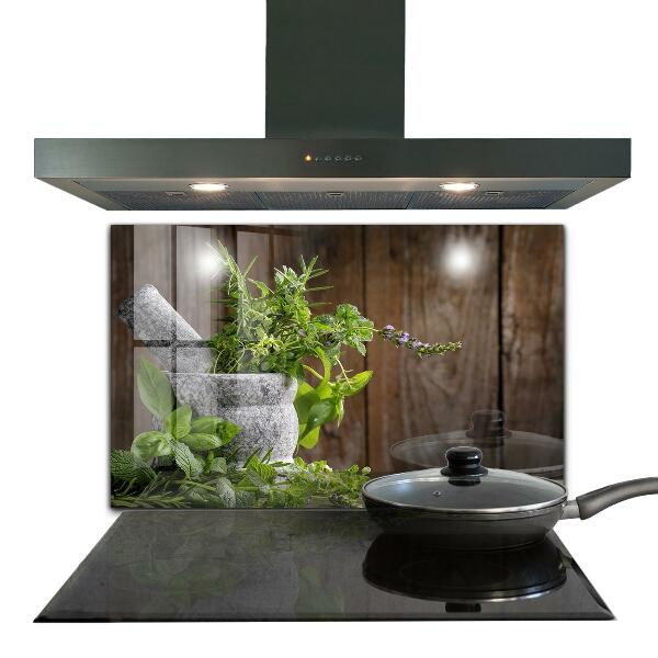 Sklenený obklad do kuchyne Korenie na kamennú maltu