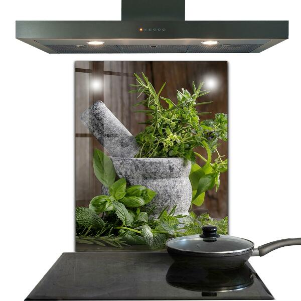 Sklenený obklad do kuchyne Korenie na kamennú maltu