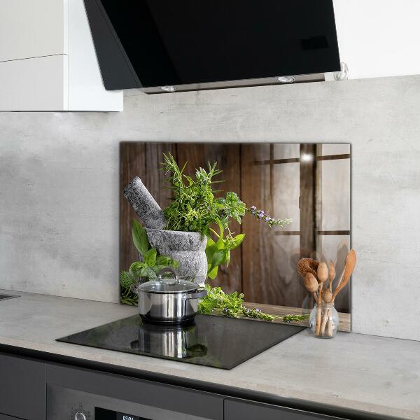 Sklenený obklad do kuchyne Korenie na kamennú maltu