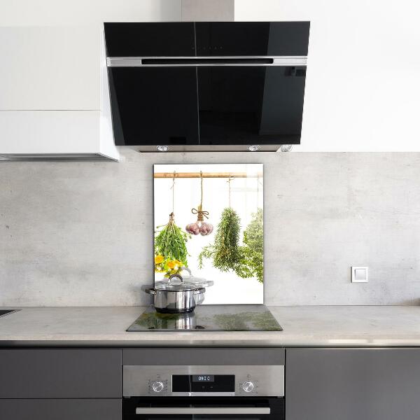 Sklenený obklad do kuchyne Sušené bylinky bylinný liek