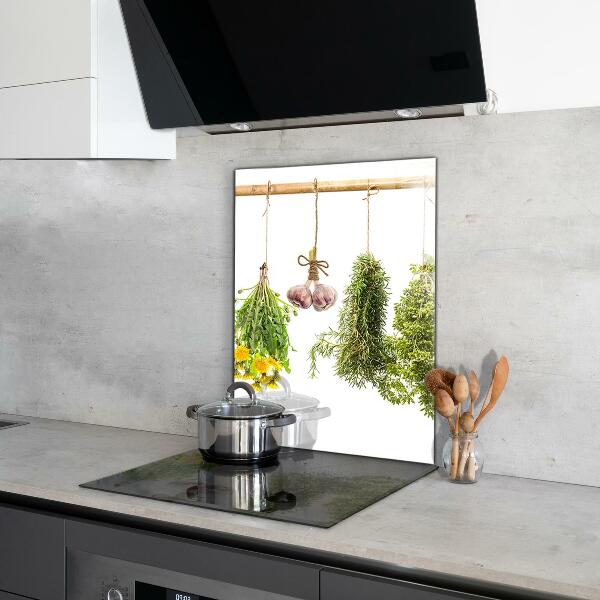 Sklenený obklad do kuchyne Sušené bylinky bylinný liek