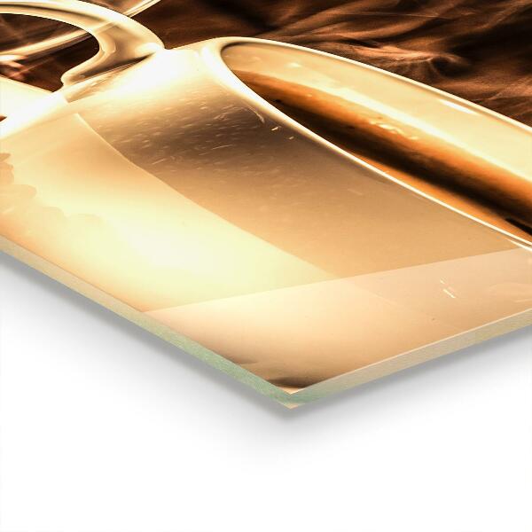 Sklenený obklad do kuchyne Šálka s aromatickou kávou