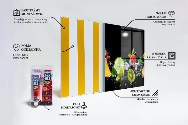 Sklenený obklad do kuchyne Šťavnaté exotické ovocie