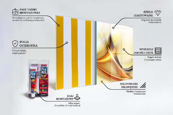 Sklenený obklad do kuchyne Abstrakcia energetických vĺn