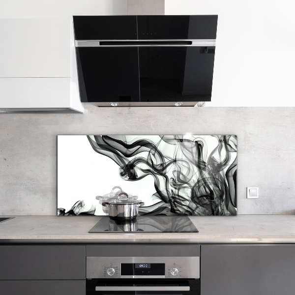 Sklenený obklad do kuchyne Stuhy abstrakcie dymu