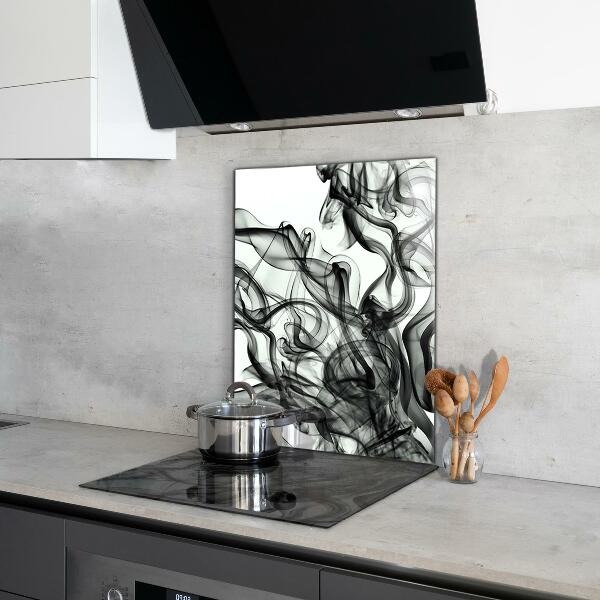 Sklenený obklad do kuchyne Stuhy abstrakcie dymu