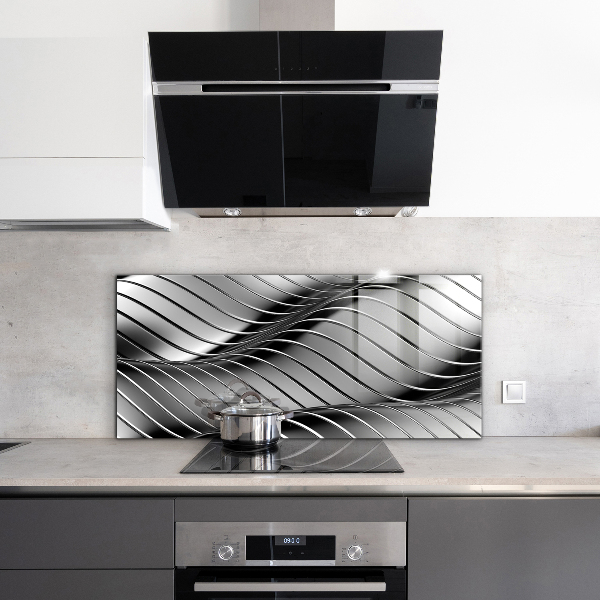 Sklenený obklad do kuchyne Abstrakcia kovových vĺn