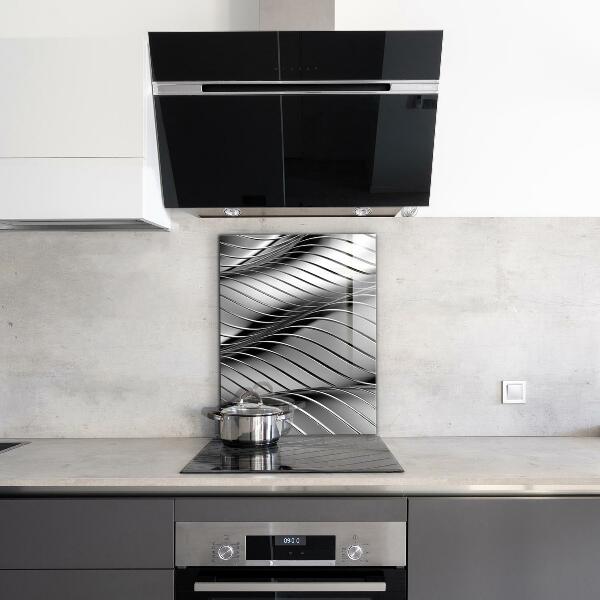 Sklenený obklad do kuchyne Abstrakcia kovových vĺn