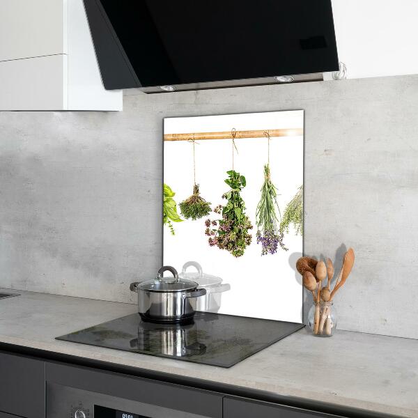 Sklenený obklad do kuchyne Zdravá strava zo sušených bylín