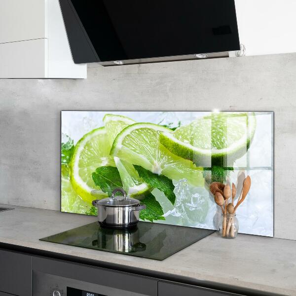 Sklenený obklad do kuchyne Citrusové osviežujúce limetky