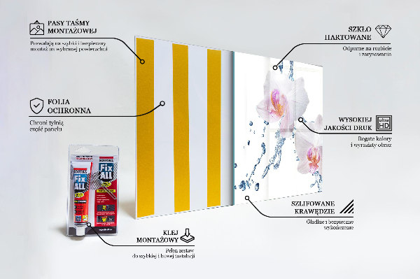 Nástenný panel  Orchidea pokropená vodou