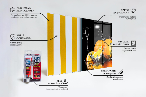 Sklenený obklad do kuchyne Šťavnaté pomaranče